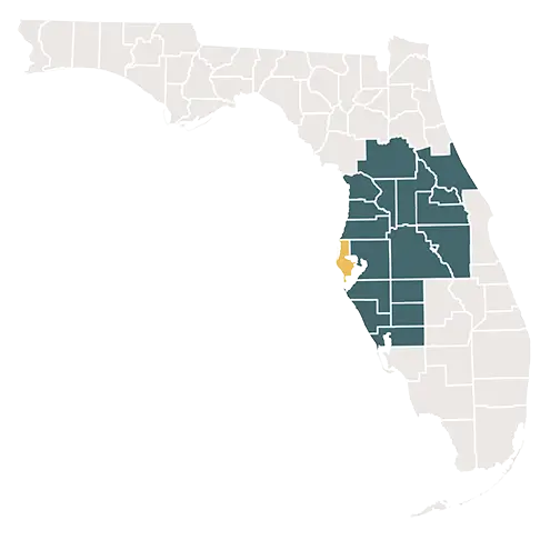 Map of 4Pt Punchlist service areas across central Florida